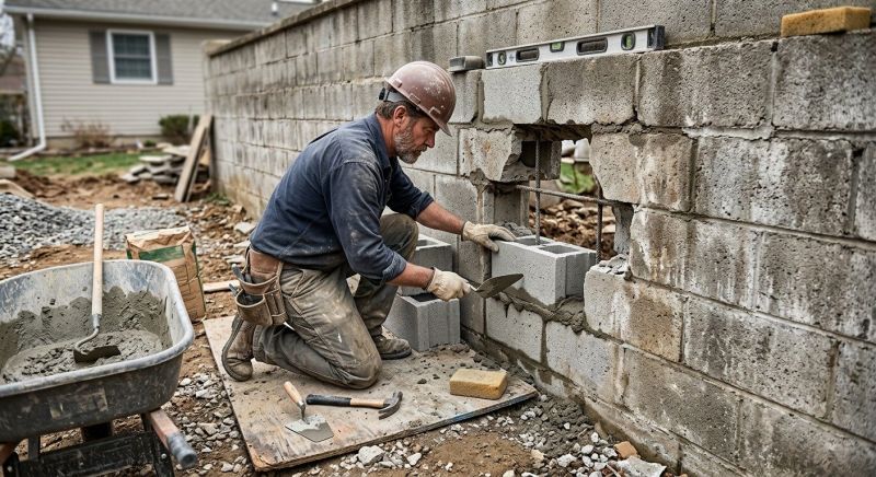 Cinder Block Wall Repair in Forestville, CA