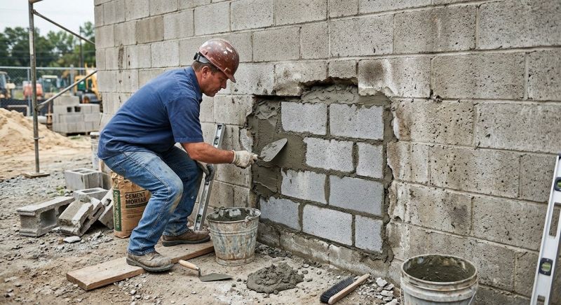 Cinder Block Wall Repair in Guerneville, CA