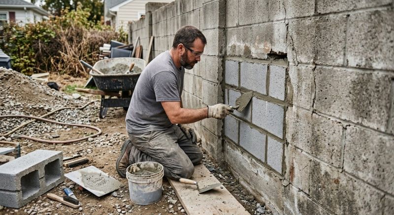 Cinder Block Wall Repair in Sonoma County, CA