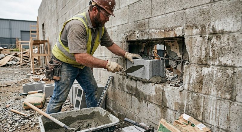 Cinder Block Wall Repair in Novato, CA