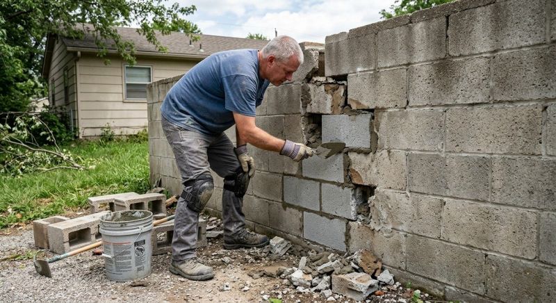 Cinder Block Wall Repair in Novato, CA