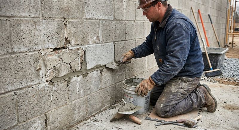 Cinder Block Wall Repair in Novato, CA